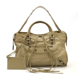 BALENCIAGA The City Editors Bag Shoulder sand beige leather mirror